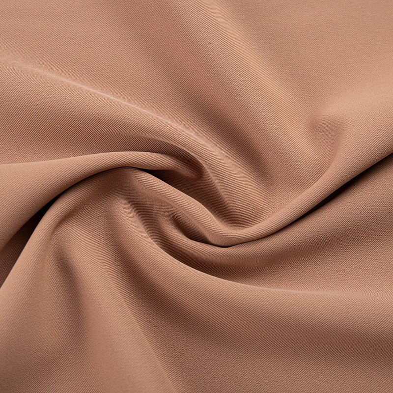DS347 220GSM Világosbarna Magas elasztikus ránctalanító bőrbarát matt szál 3/1 ferde poliészter spandex 4 irányban sztreccs szövet